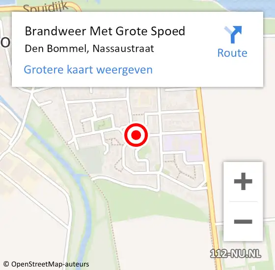 Locatie op kaart van de 112 melding: Brandweer Met Grote Spoed Naar Den Bommel, Nassaustraat op 9 december 2024 16:13