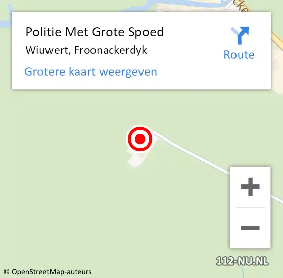 Locatie op kaart van de 112 melding: Politie Met Grote Spoed Naar Wiuwert, Froonackerdyk op 9 december 2024 16:33