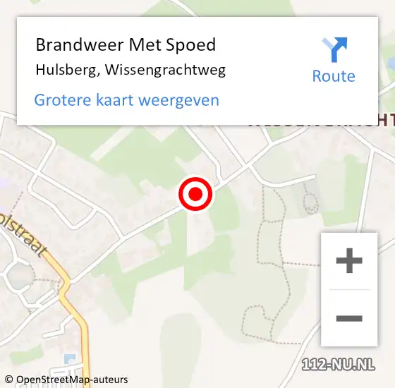 Locatie op kaart van de 112 melding: Brandweer Met Spoed Naar Hulsberg, Wissengrachtweg op 9 december 2024 17:11