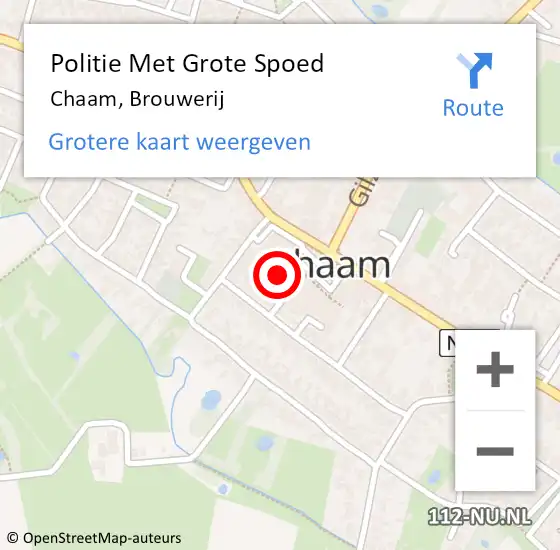 Locatie op kaart van de 112 melding: Politie Met Grote Spoed Naar Chaam, Brouwerij op 9 december 2024 17:18