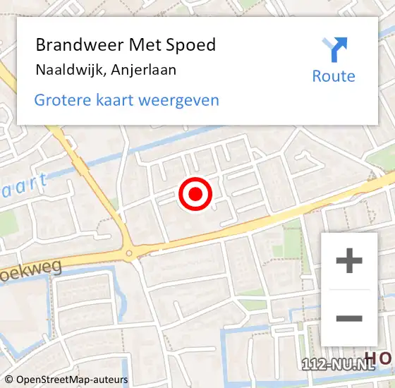 Locatie op kaart van de 112 melding: Brandweer Met Spoed Naar Naaldwijk, Anjerlaan op 9 december 2024 17:59