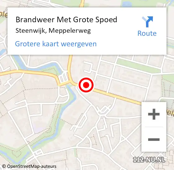 Locatie op kaart van de 112 melding: Brandweer Met Grote Spoed Naar Steenwijk, Meppelerweg op 9 december 2024 18:23