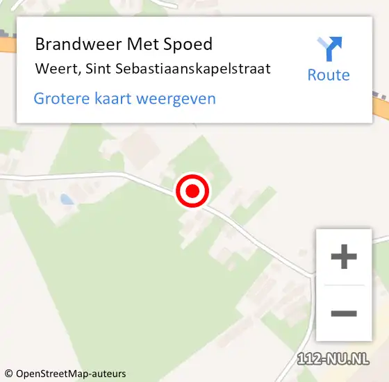 Locatie op kaart van de 112 melding: Brandweer Met Spoed Naar Weert, Sint Sebastiaanskapelstraat op 9 december 2024 18:30