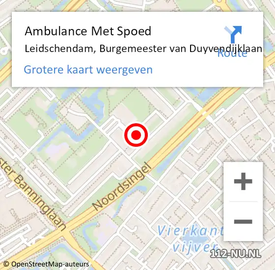 Locatie op kaart van de 112 melding: Ambulance Met Spoed Naar Leidschendam, Burgemeester van Duyvendijklaan op 9 december 2024 18:55