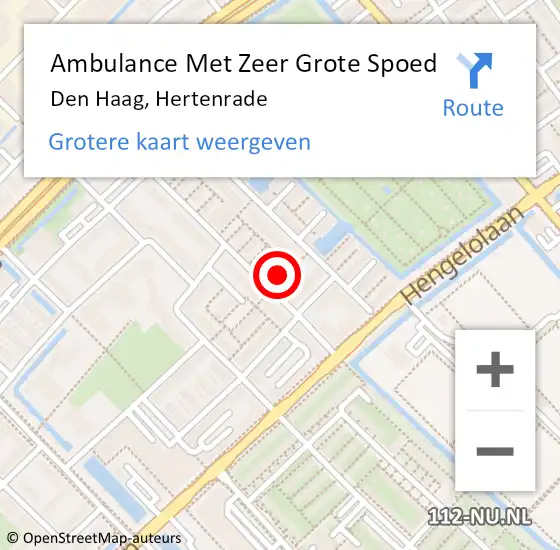 Locatie op kaart van de 112 melding: Ambulance Met Zeer Grote Spoed Naar Den Haag, Hertenrade op 9 december 2024 20:51