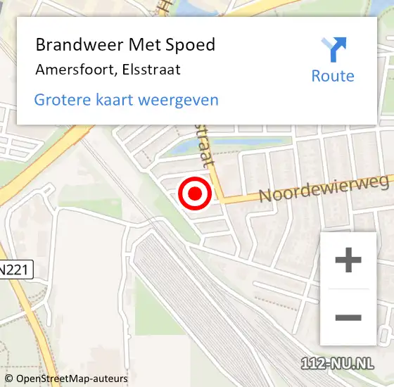 Locatie op kaart van de 112 melding: Brandweer Met Spoed Naar Amersfoort, Elsstraat op 9 december 2024 21:23