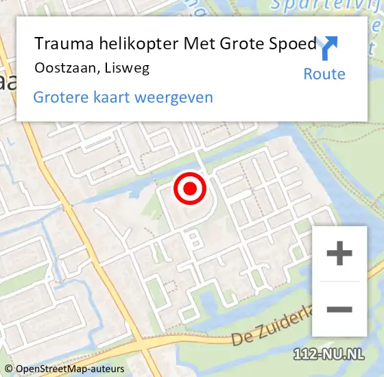 Locatie op kaart van de 112 melding: Trauma helikopter Met Grote Spoed Naar Oostzaan, Lisweg op 9 december 2024 21:29