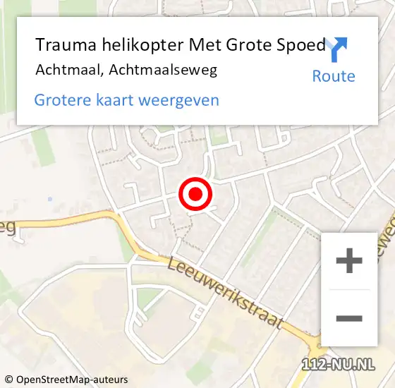 Locatie op kaart van de 112 melding: Trauma helikopter Met Grote Spoed Naar Achtmaal, Achtmaalseweg op 9 december 2024 22:35