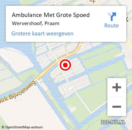 Locatie op kaart van de 112 melding: Ambulance Met Grote Spoed Naar Wervershoof, Praam op 9 december 2024 22:43