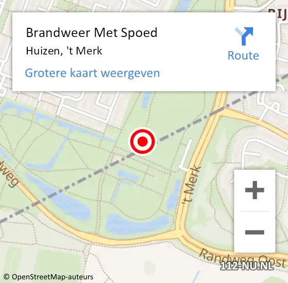 Locatie op kaart van de 112 melding: Brandweer Met Spoed Naar Huizen, 't Merk op 9 december 2024 23:10