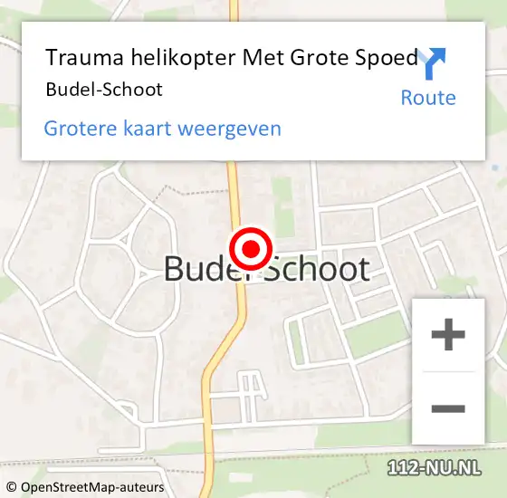 Locatie op kaart van de 112 melding: Trauma helikopter Met Grote Spoed Naar Budel-Schoot op 10 december 2024 00:22