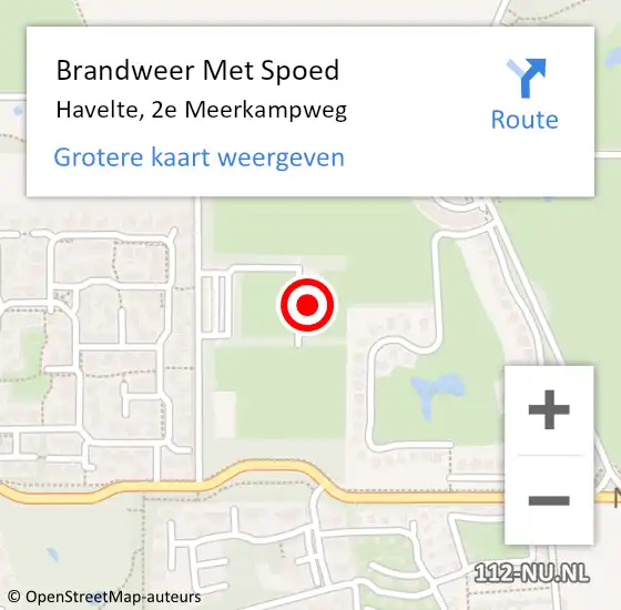 Locatie op kaart van de 112 melding: Brandweer Met Spoed Naar Havelte, 2e Meerkampweg op 10 december 2024 01:52