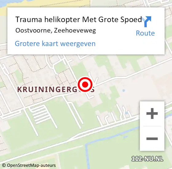 Locatie op kaart van de 112 melding: Trauma helikopter Met Grote Spoed Naar Oostvoorne, Zeehoeveweg op 10 december 2024 04:25