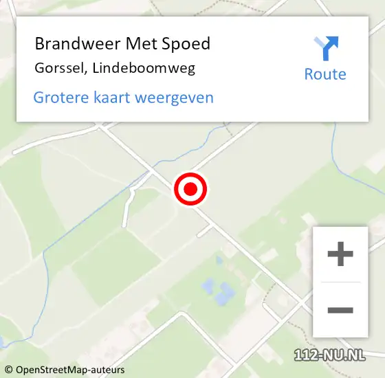 Locatie op kaart van de 112 melding: Brandweer Met Spoed Naar Gorssel, Lindeboomweg op 10 december 2024 05:37