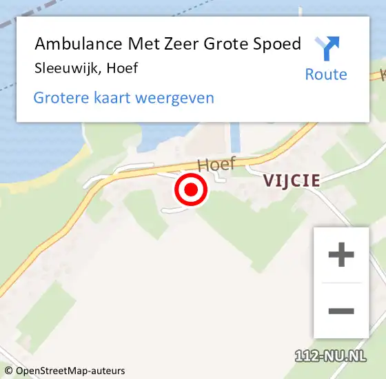 Locatie op kaart van de 112 melding: Ambulance Met Zeer Grote Spoed Naar Sleeuwijk, Hoef op 10 december 2024 08:44