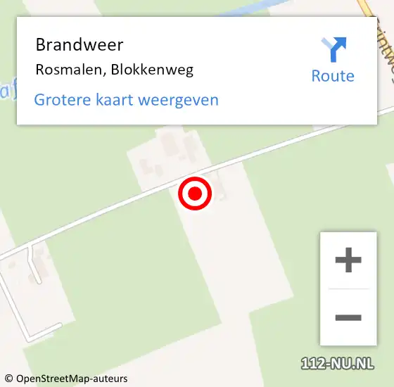 Locatie op kaart van de 112 melding: Brandweer Rosmalen, Blokkenweg op 29 oktober 2014 21:05