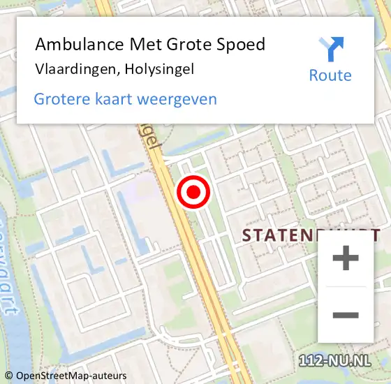 Locatie op kaart van de 112 melding: Ambulance Met Grote Spoed Naar Vlaardingen, Holysingel op 10 december 2024 09:46