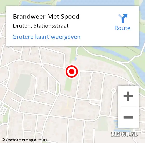 Locatie op kaart van de 112 melding: Brandweer Met Spoed Naar Druten, Stationsstraat op 10 december 2024 09:53