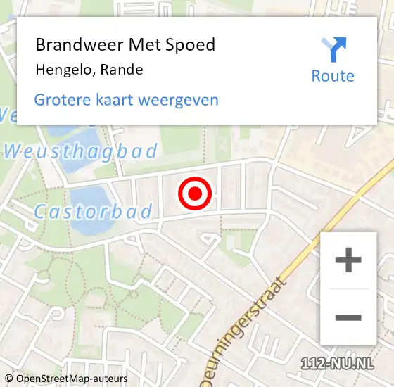 Locatie op kaart van de 112 melding: Brandweer Met Spoed Naar Hengelo, Rande op 10 december 2024 11:10