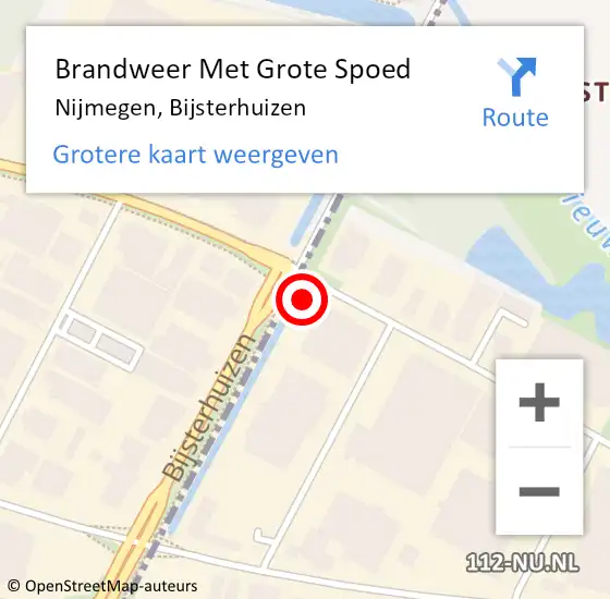 Locatie op kaart van de 112 melding: Brandweer Met Grote Spoed Naar Nijmegen, Bijsterhuizen op 10 december 2024 11:39