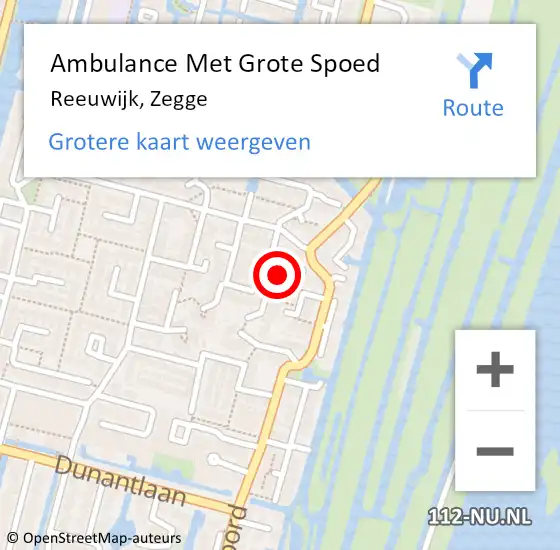 Locatie op kaart van de 112 melding: Ambulance Met Grote Spoed Naar Reeuwijk, Zegge op 10 december 2024 11:40