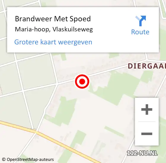 Locatie op kaart van de 112 melding: Brandweer Met Spoed Naar Maria-hoop, Vlaskuilseweg op 10 december 2024 11:55