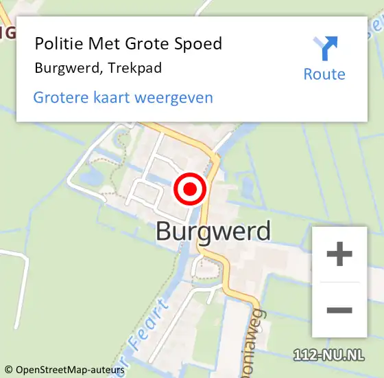 Locatie op kaart van de 112 melding: Politie Met Grote Spoed Naar Burgwerd, Trekpad op 10 december 2024 12:06