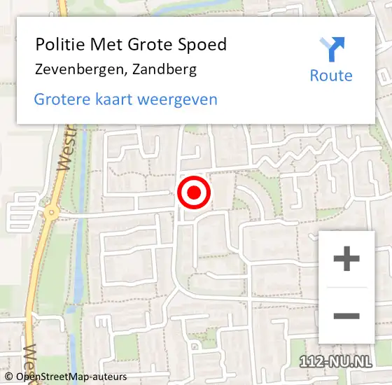 Locatie op kaart van de 112 melding: Politie Met Grote Spoed Naar Zevenbergen, Zandberg op 10 december 2024 12:41