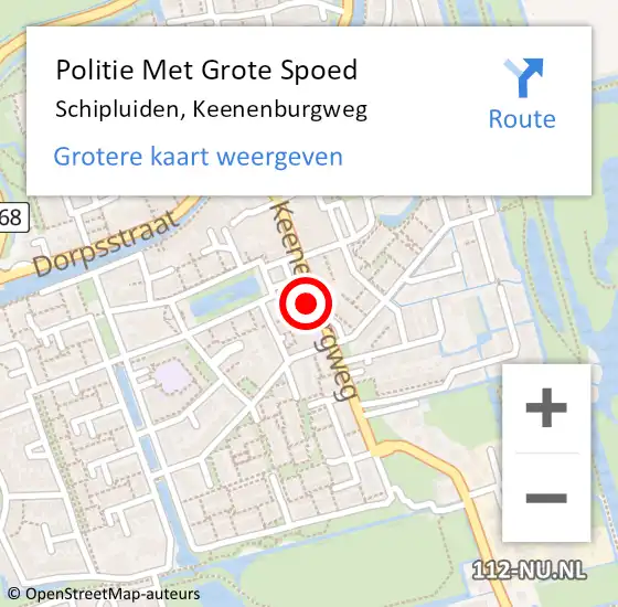 Locatie op kaart van de 112 melding: Politie Met Grote Spoed Naar Schipluiden, Keenenburgweg op 10 december 2024 12:49