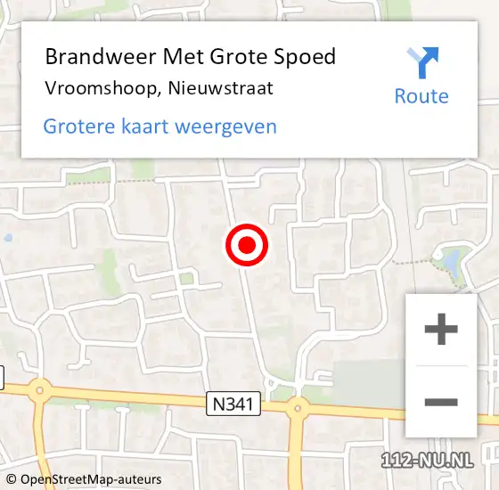 Locatie op kaart van de 112 melding: Brandweer Met Grote Spoed Naar Vroomshoop, Nieuwstraat op 10 december 2024 13:48