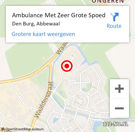 Locatie op kaart van de 112 melding: Ambulance Met Zeer Grote Spoed Naar Den Burg, Abbewaal op 10 december 2024 14:43