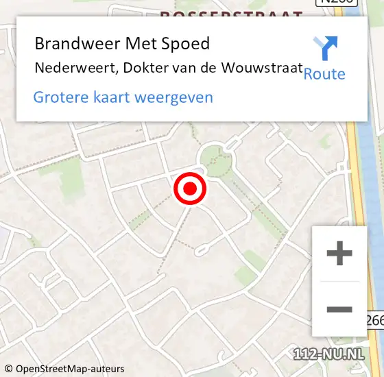 Locatie op kaart van de 112 melding: Brandweer Met Spoed Naar Nederweert, Dokter van de Wouwstraat op 10 december 2024 15:13