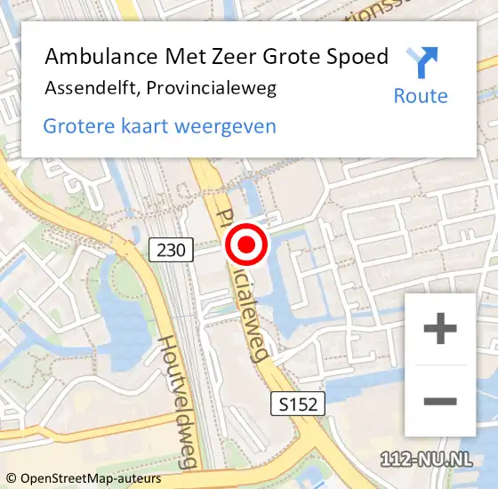 Locatie op kaart van de 112 melding: Ambulance Met Zeer Grote Spoed Naar Assendelft, Provincialeweg op 10 december 2024 15:25