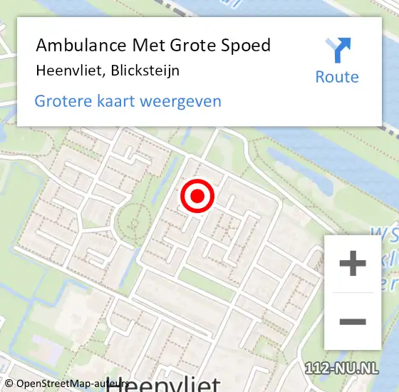 Locatie op kaart van de 112 melding: Ambulance Met Grote Spoed Naar Heenvliet, Blicksteijn op 10 december 2024 15:49