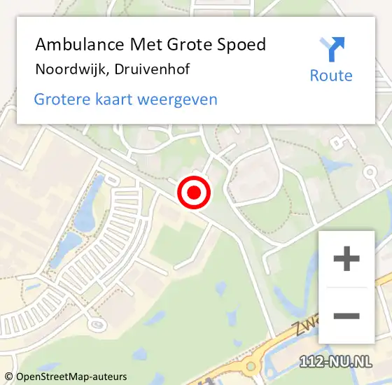 Locatie op kaart van de 112 melding: Ambulance Met Grote Spoed Naar Noordwijk, Druivenhof op 10 december 2024 15:53