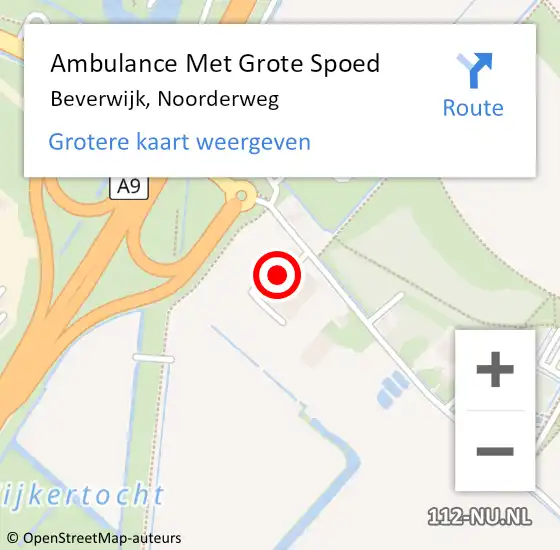 Locatie op kaart van de 112 melding: Ambulance Met Grote Spoed Naar Beverwijk, Noorderweg op 10 december 2024 16:06