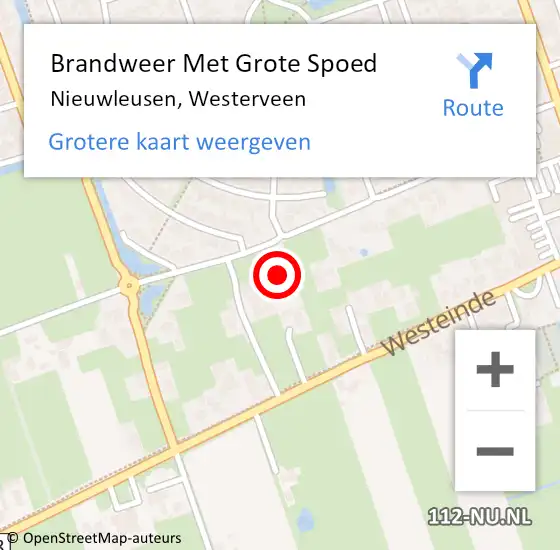 Locatie op kaart van de 112 melding: Brandweer Met Grote Spoed Naar Nieuwleusen, Westerveen op 10 december 2024 17:08