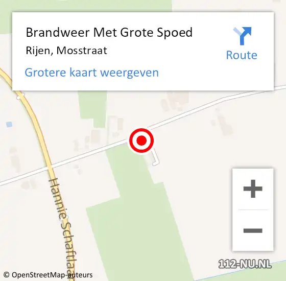 Locatie op kaart van de 112 melding: Brandweer Met Grote Spoed Naar Rijen, Mosstraat op 10 december 2024 17:11