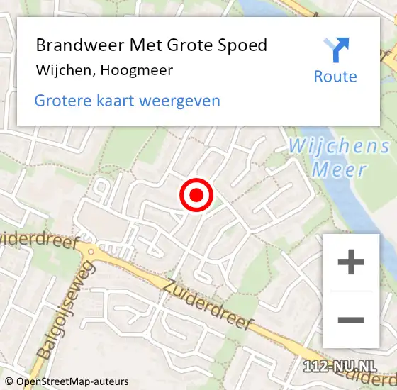 Locatie op kaart van de 112 melding: Brandweer Met Grote Spoed Naar Wijchen, Hoogmeer op 10 december 2024 17:42