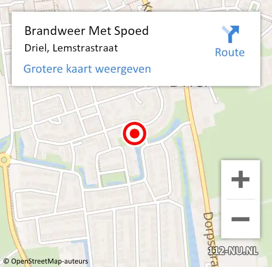 Locatie op kaart van de 112 melding: Brandweer Met Spoed Naar Driel, Lemstrastraat op 10 december 2024 17:47