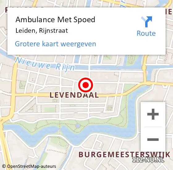 Locatie op kaart van de 112 melding: Ambulance Met Spoed Naar Krimpen aan de Lek, Rijnstraat op 10 december 2024 17:52