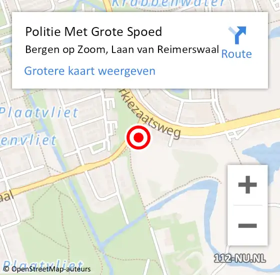 Locatie op kaart van de 112 melding: Politie Met Grote Spoed Naar Bergen op Zoom, Laan van Reimerswaal op 10 december 2024 17:57