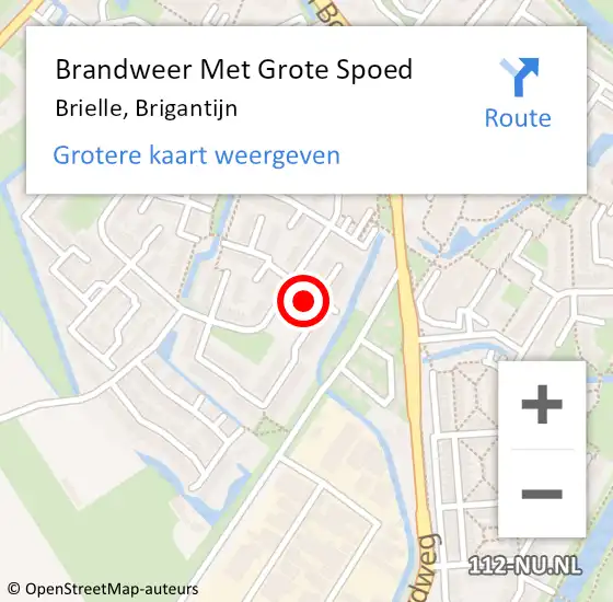 Locatie op kaart van de 112 melding: Brandweer Met Grote Spoed Naar Brielle, Brigantijn op 10 december 2024 18:35