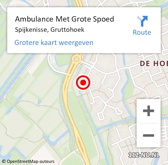 Locatie op kaart van de 112 melding: Ambulance Met Grote Spoed Naar Spijkenisse, Gruttohoek op 10 december 2024 20:11