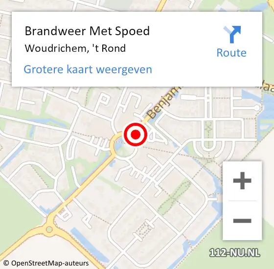 Locatie op kaart van de 112 melding: Brandweer Met Spoed Naar Woudrichem, 't Rond op 10 december 2024 20:17