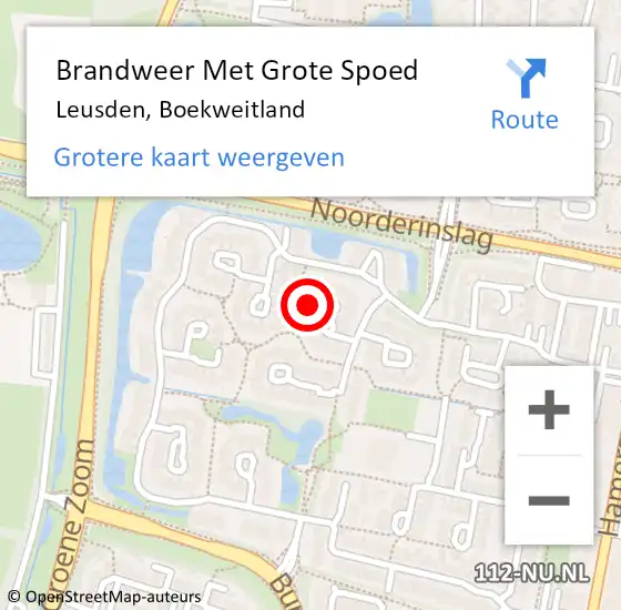 Locatie op kaart van de 112 melding: Brandweer Met Grote Spoed Naar Leusden, Boekweitland op 10 december 2024 20:38