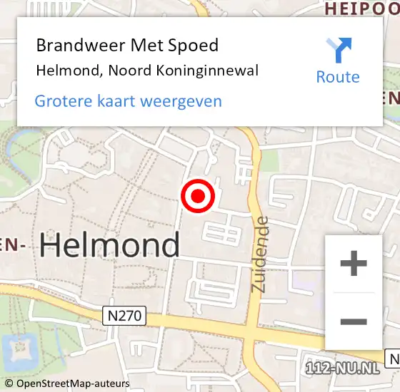 Locatie op kaart van de 112 melding: Brandweer Met Spoed Naar Helmond, Noord Koninginnewal op 10 december 2024 21:11