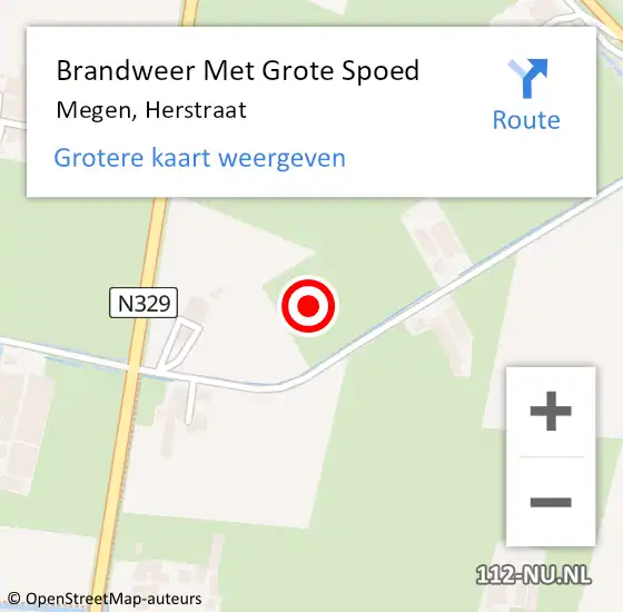 Locatie op kaart van de 112 melding: Brandweer Met Grote Spoed Naar Megen, Herstraat op 10 december 2024 21:39