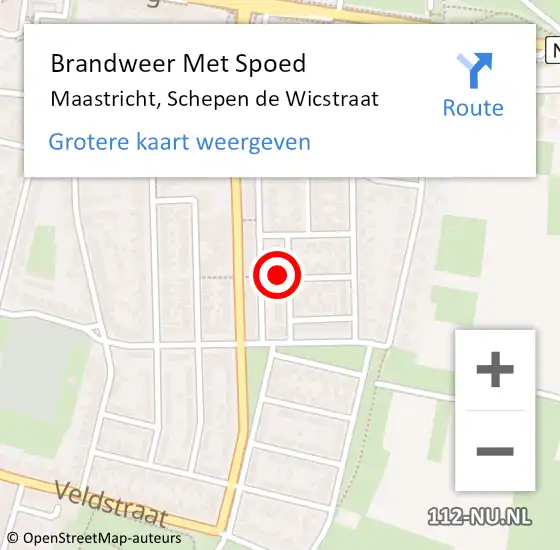 Locatie op kaart van de 112 melding: Brandweer Met Spoed Naar Maastricht, Schepen de Wicstraat op 11 december 2024 02:23