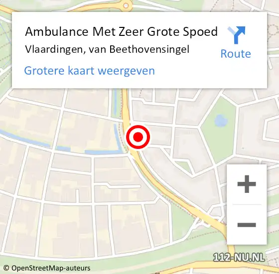 Locatie op kaart van de 112 melding: Ambulance Met Zeer Grote Spoed Naar Vlaardingen, van Beethovensingel op 11 december 2024 06:23